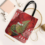 New Zealand Kakapo Christmas In July Tote Bag Silver Fern Santa Xmas Red Color