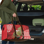New Zealand Kakapo Christmas In July Travel Bag Silver Fern Santa Xmas Red Color