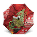 New Zealand Kakapo Christmas In July Umbrella Silver Fern Santa Xmas Red Color