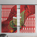 New Zealand Kakapo Christmas In July Window Curtain Silver Fern Santa Xmas Red Color