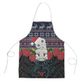 New Zealand Hei Tiki Christmas In July Apron Pohutukawa Santa Xmas Polynesian Pattern