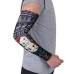 New Zealand Hei Tiki Christmas In July Arm Sleeves Pohutukawa Santa Xmas Polynesian Pattern