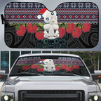 New Zealand Hei Tiki Christmas In July Auto Sun Shade Pohutukawa Santa Xmas Polynesian Pattern