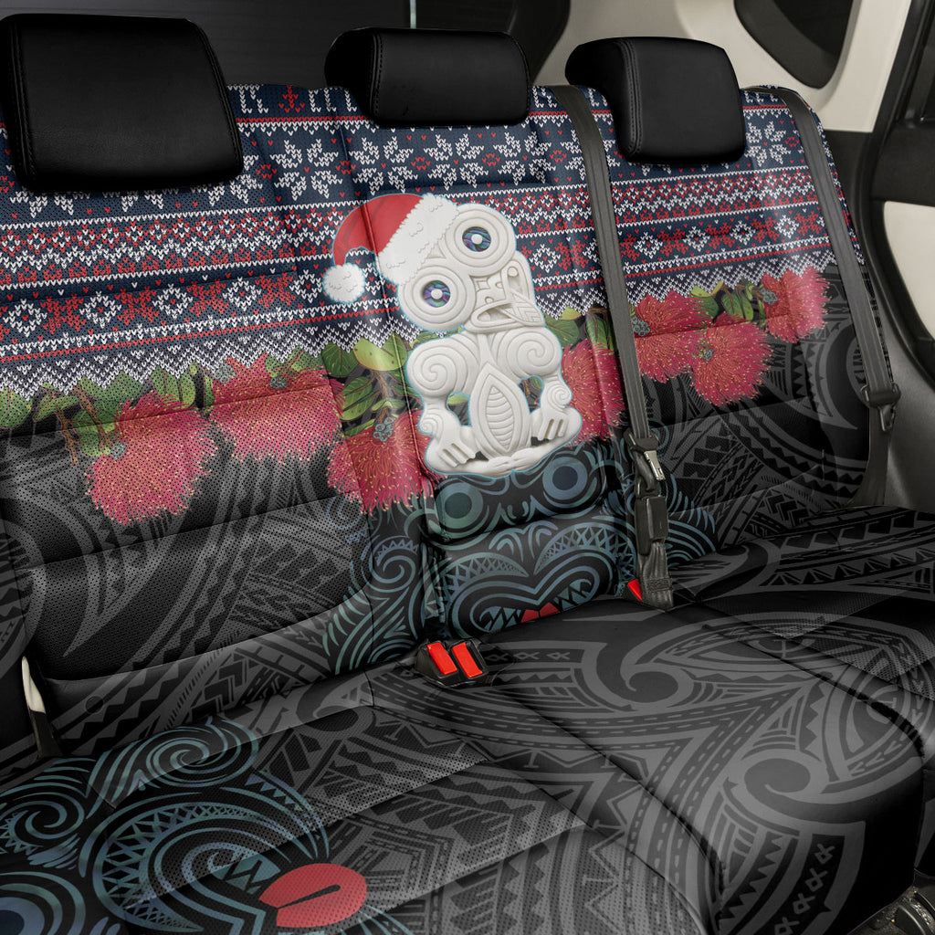 New Zealand Hei Tiki Christmas In July Back Car Seat Cover Pohutukawa Santa Xmas Polynesian Pattern