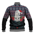 New Zealand Hei Tiki Christmas In July Baseball Jacket Pohutukawa Santa Xmas Polynesian Pattern