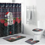 New Zealand Hei Tiki Christmas In July Bathroom Set Pohutukawa Santa Xmas Polynesian Pattern