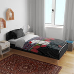 New Zealand Hei Tiki Christmas In July Bedding Set Pohutukawa Santa Xmas Polynesian Pattern