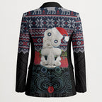 New Zealand Hei Tiki Christmas In July Blazer Pohutukawa Santa Xmas Polynesian Pattern