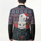 New Zealand Hei Tiki Christmas In July Blazer Pohutukawa Santa Xmas Polynesian Pattern