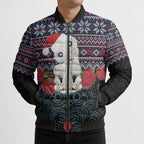 New Zealand Hei Tiki Christmas In July Bomber Puffer Jacket Pohutukawa Santa Xmas Polynesian Pattern