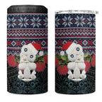 New Zealand Hei Tiki Christmas In July 4 in 1 Can Cooler Tumbler Pohutukawa Santa Xmas Polynesian Pattern