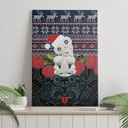 New Zealand Hei Tiki Christmas In July Canvas Wall Art Pohutukawa Santa Xmas Polynesian Pattern