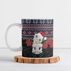 New Zealand Hei Tiki Christmas In July Ceramic Mug Pohutukawa Santa Xmas Polynesian Pattern