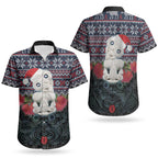 New Zealand Hei Tiki Christmas In July Couples Matching Off Shoulder Short Dress and Hawaiian Shirt Pohutukawa Santa Xmas Polynesian Pattern LT22