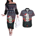 New Zealand Hei Tiki Christmas In July Couples Matching Off The Shoulder Long Sleeve Dress and Hawaiian Shirt Pohutukawa Santa Xmas Polynesian Pattern