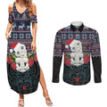 New Zealand Hei Tiki Christmas In July Couples Matching Summer Maxi Dress and Long Sleeve Button Shirt Pohutukawa Santa Xmas Polynesian Pattern