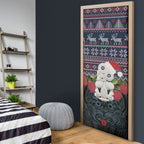 New Zealand Hei Tiki Christmas In July Door Cover Pohutukawa Santa Xmas Polynesian Pattern