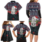 New Zealand Hei Tiki Christmas In July Family Matching Long Sleeve Bodycon Dress and Hawaiian Shirt Pohutukawa Santa Xmas Polynesian Pattern
