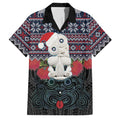 New Zealand Hei Tiki Christmas In July Family Matching Long Sleeve Bodycon Dress and Hawaiian Shirt Pohutukawa Santa Xmas Polynesian Pattern
