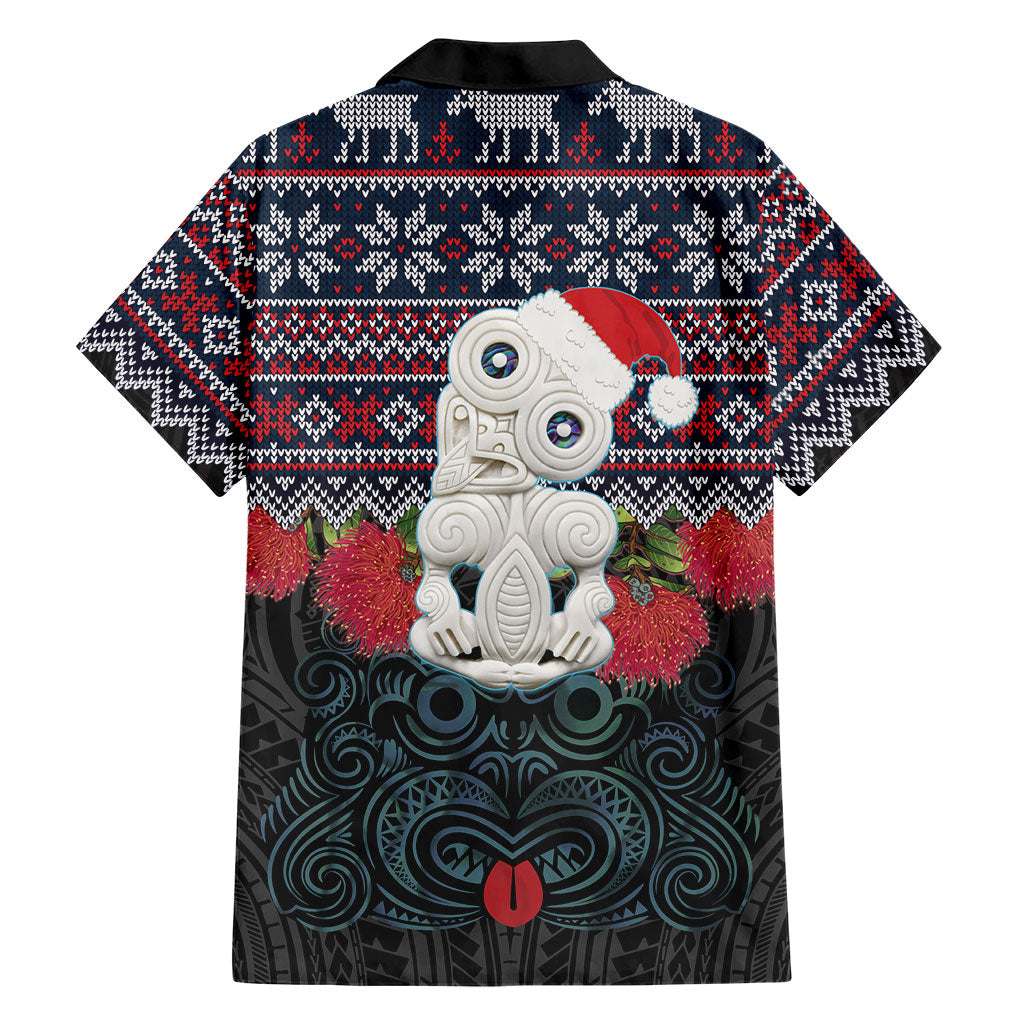 New Zealand Hei Tiki Christmas In July Family Matching Mermaid Dress and Hawaiian Shirt Pohutukawa Santa Xmas Polynesian Pattern