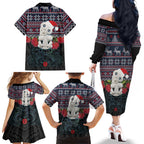New Zealand Hei Tiki Christmas In July Family Matching Off The Shoulder Long Sleeve Dress and Hawaiian Shirt Pohutukawa Santa Xmas Polynesian Pattern
