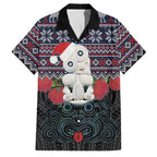 New Zealand Hei Tiki Christmas In July Family Matching Off Shoulder Short Dress and Hawaiian Shirt Pohutukawa Santa Xmas Polynesian Pattern