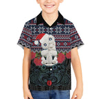 New Zealand Hei Tiki Christmas In July Hawaiian Shirt Pohutukawa Santa Xmas Polynesian Pattern