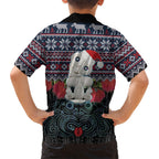 New Zealand Hei Tiki Christmas In July Hawaiian Shirt Pohutukawa Santa Xmas Polynesian Pattern