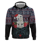 New Zealand Hei Tiki Christmas In July Hoodie Pohutukawa Santa Xmas Polynesian Pattern