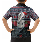 New Zealand Hei Tiki Christmas In July Kid Hawaiian Shirt Pohutukawa Santa Xmas Polynesian Pattern LT22