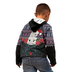 New Zealand Hei Tiki Christmas In July Kid Hoodie Pohutukawa Santa Xmas Polynesian Pattern