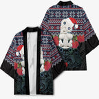 New Zealand Hei Tiki Christmas In July Kimono Pohutukawa Santa Xmas Polynesian Pattern