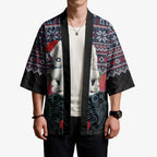 New Zealand Hei Tiki Christmas In July Kimono Pohutukawa Santa Xmas Polynesian Pattern