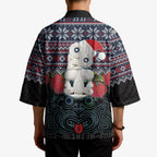 New Zealand Hei Tiki Christmas In July Kimono Pohutukawa Santa Xmas Polynesian Pattern