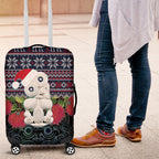 New Zealand Hei Tiki Christmas In July Luggage Cover Pohutukawa Santa Xmas Polynesian Pattern