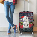 New Zealand Hei Tiki Christmas In July Luggage Cover Pohutukawa Santa Xmas Polynesian Pattern