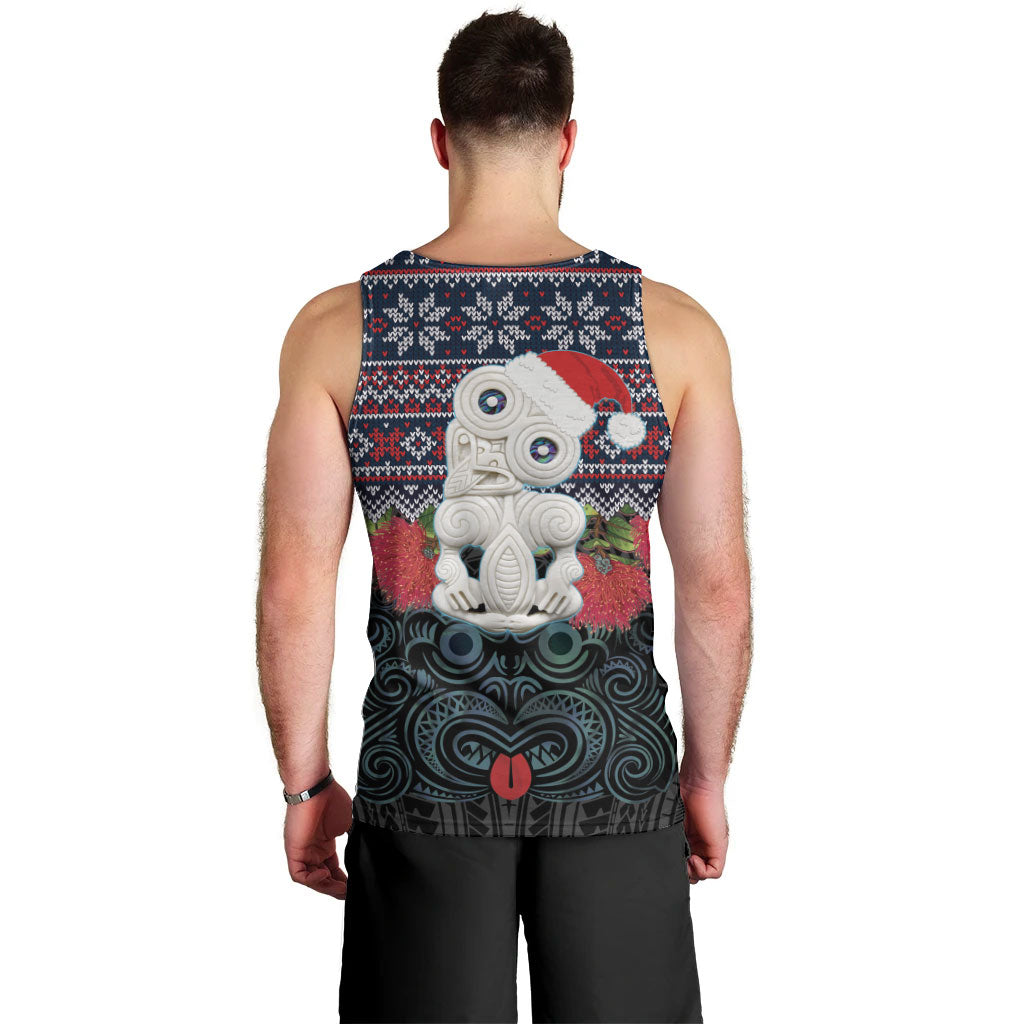 New Zealand Hei Tiki Christmas In July Men Tank Top Pohutukawa Santa Xmas Polynesian Pattern