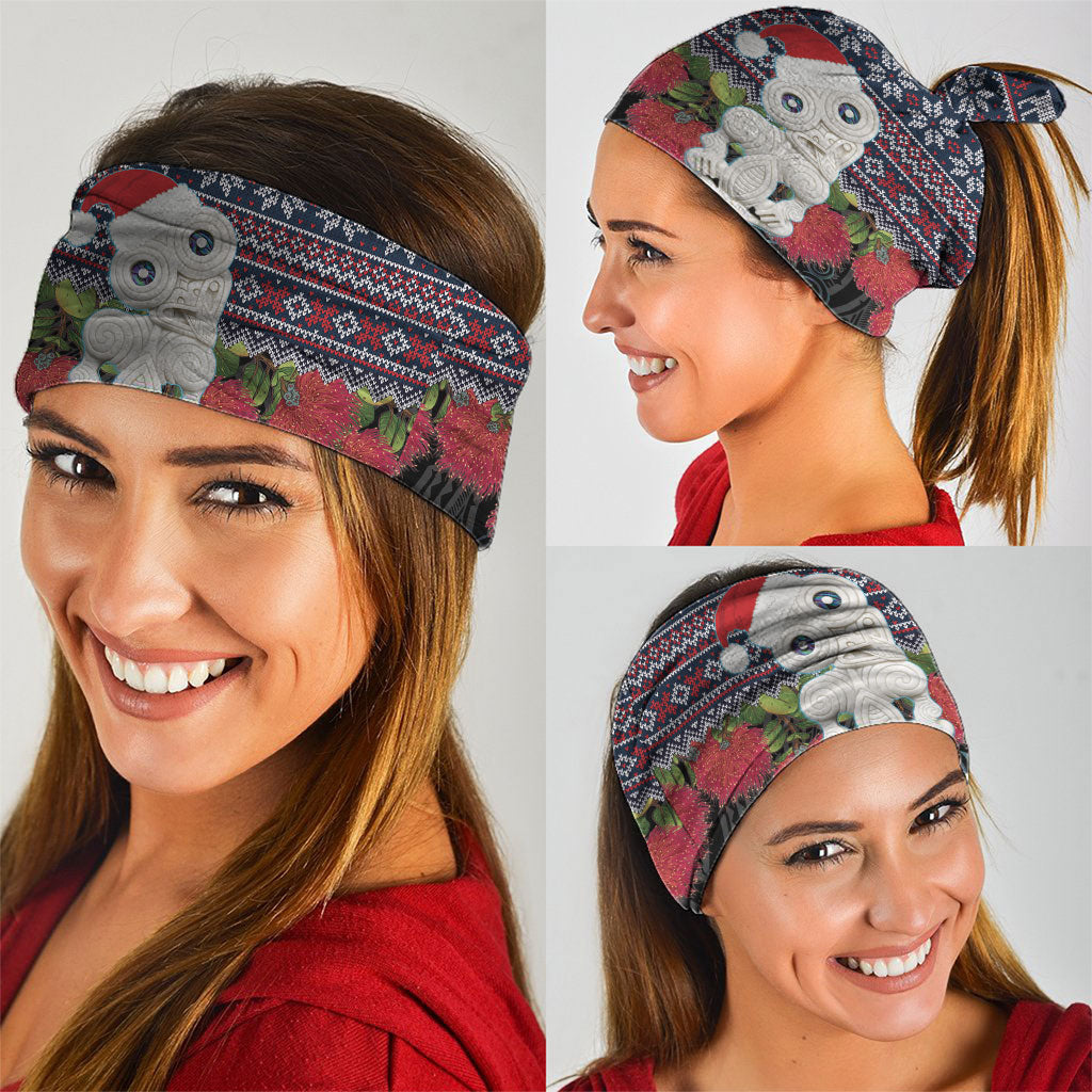 New Zealand Hei Tiki Christmas In July Neck Gaiter Pohutukawa Santa Xmas Polynesian Pattern