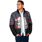 New Zealand Hei Tiki Christmas In July Padded Jacket Pohutukawa Santa Xmas Polynesian Pattern