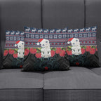 New Zealand Hei Tiki Christmas In July Pillow Cover Pohutukawa Santa Xmas Polynesian Pattern
