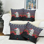 New Zealand Hei Tiki Christmas In July Pillow Cover Pohutukawa Santa Xmas Polynesian Pattern