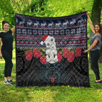 New Zealand Hei Tiki Christmas In July Quilt Pohutukawa Santa Xmas Polynesian Pattern