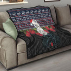 New Zealand Hei Tiki Christmas In July Quilt Pohutukawa Santa Xmas Polynesian Pattern