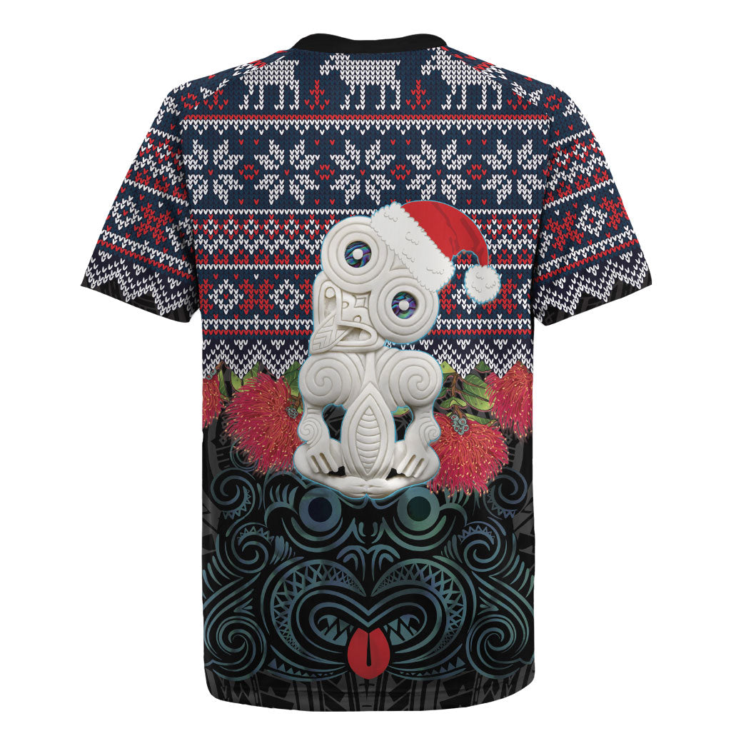 New Zealand Hei Tiki Christmas In July Rugby Jersey Pohutukawa Santa Xmas Polynesian Pattern