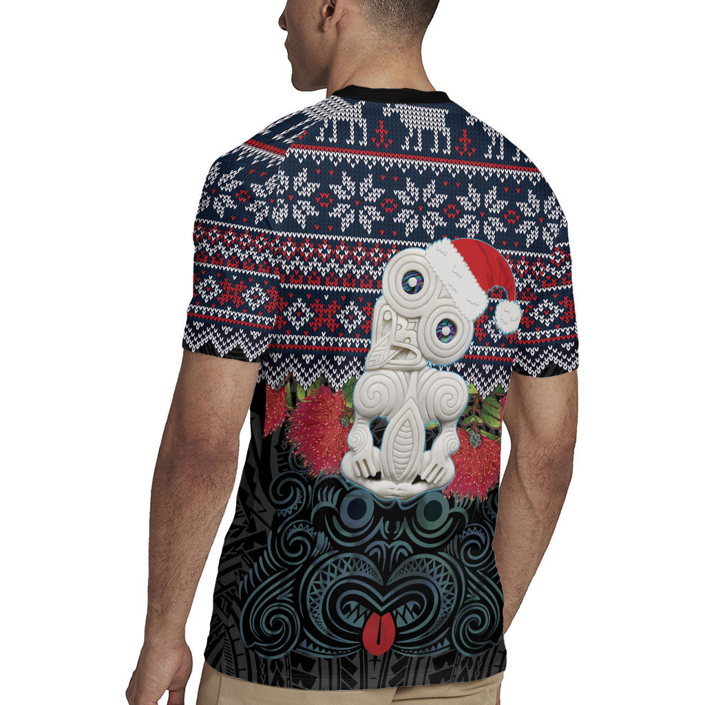 New Zealand Hei Tiki Christmas In July Rugby Jersey Pohutukawa Santa Xmas Polynesian Pattern