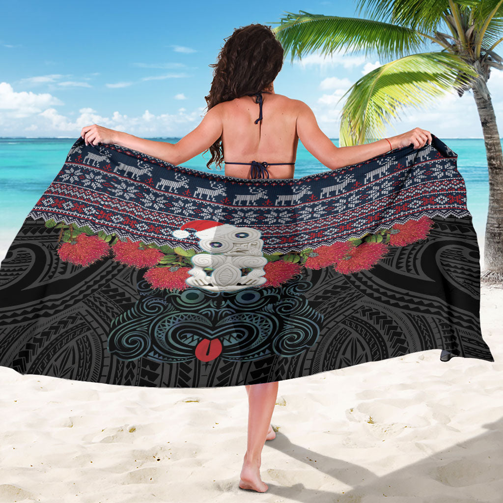 New Zealand Hei Tiki Christmas In July Sarong Pohutukawa Santa Xmas Polynesian Pattern