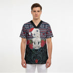 New Zealand Hei Tiki Christmas In July Scrub Top Pohutukawa Santa Xmas Polynesian Pattern