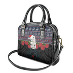 New Zealand Hei Tiki Christmas In July Shoulder Handbag Pohutukawa Santa Xmas Polynesian Pattern