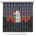 New Zealand Hei Tiki Christmas In July Shower Curtain Pohutukawa Santa Xmas Polynesian Pattern