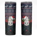 New Zealand Hei Tiki Christmas In July Skinny Tumbler Pohutukawa Santa Xmas Polynesian Pattern